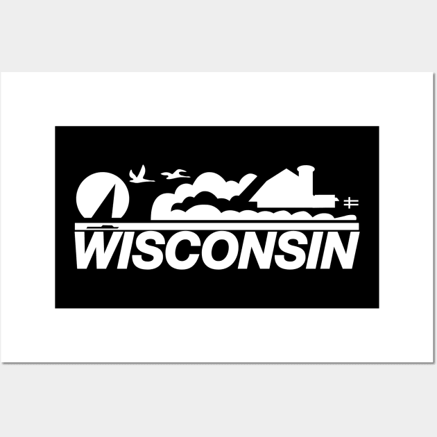 Wisconsin License Plate All White Wall Art by KevinWillms1